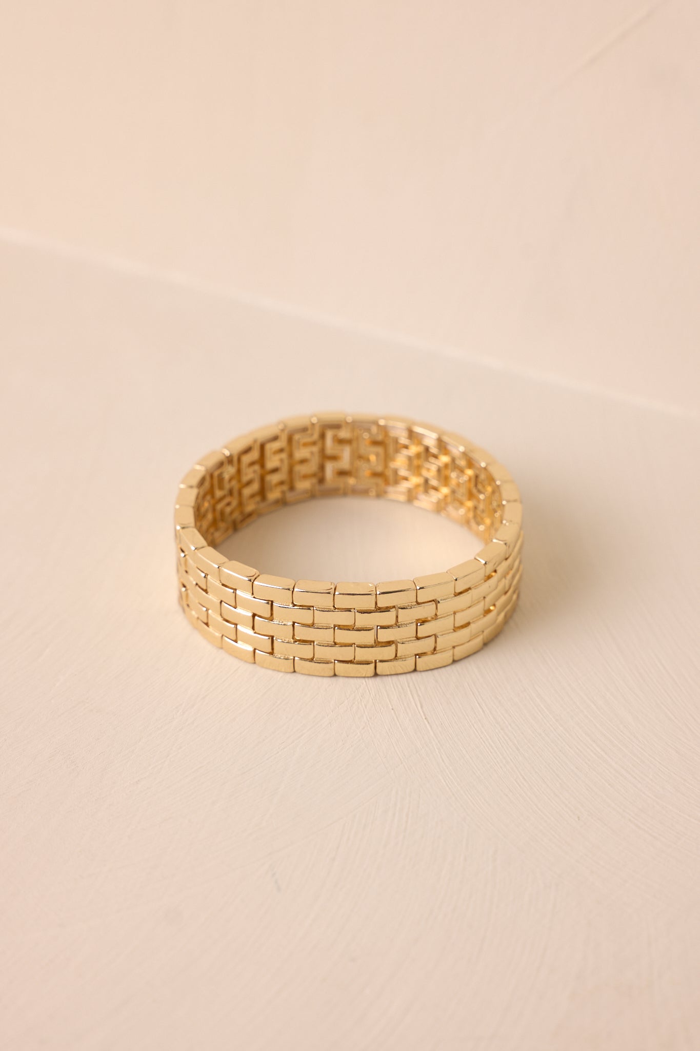 Echoing Fjord Gold Brick Chain Bracelet