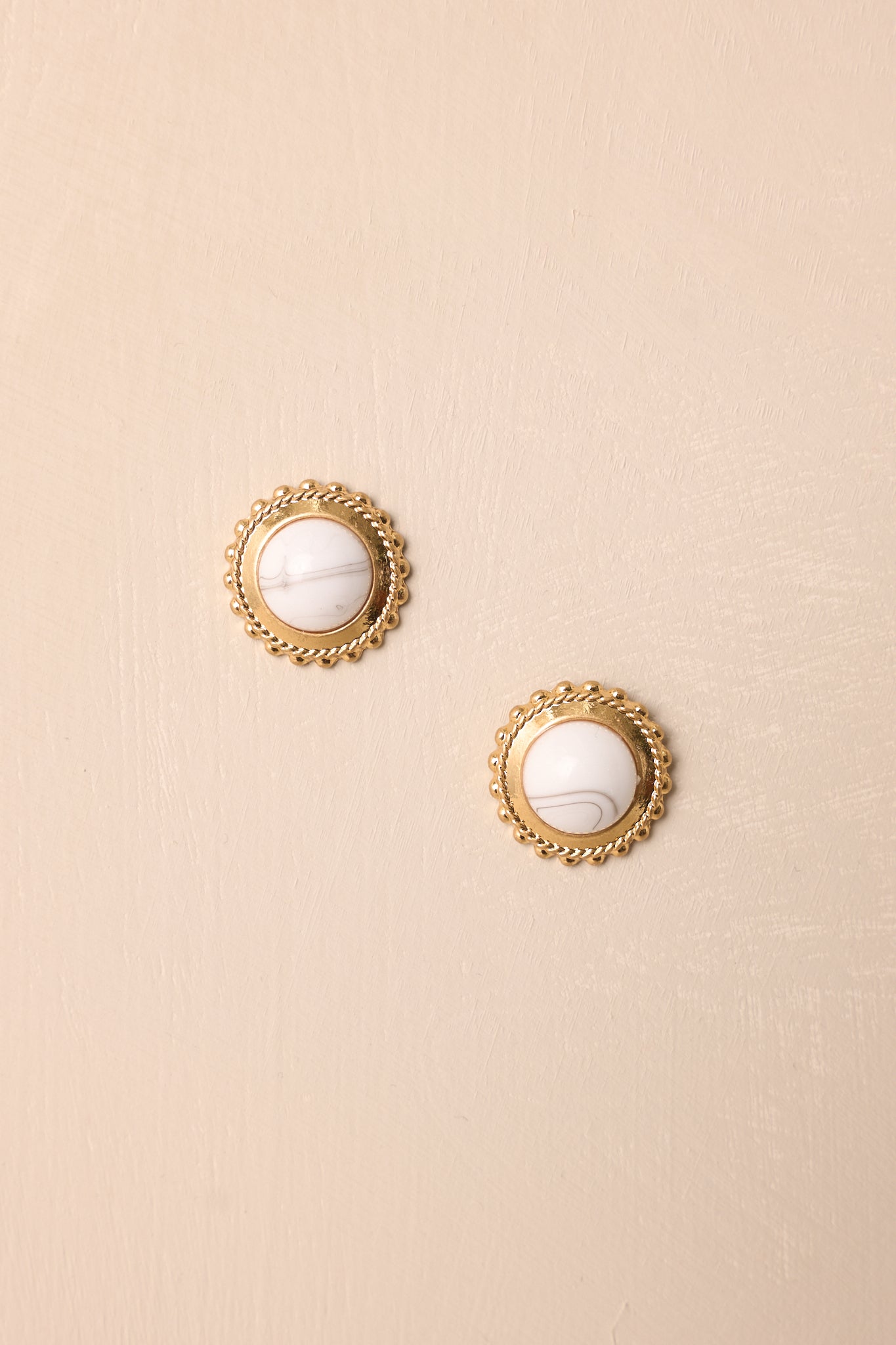 Go With Grace Gold & Howlite Textured Earrings