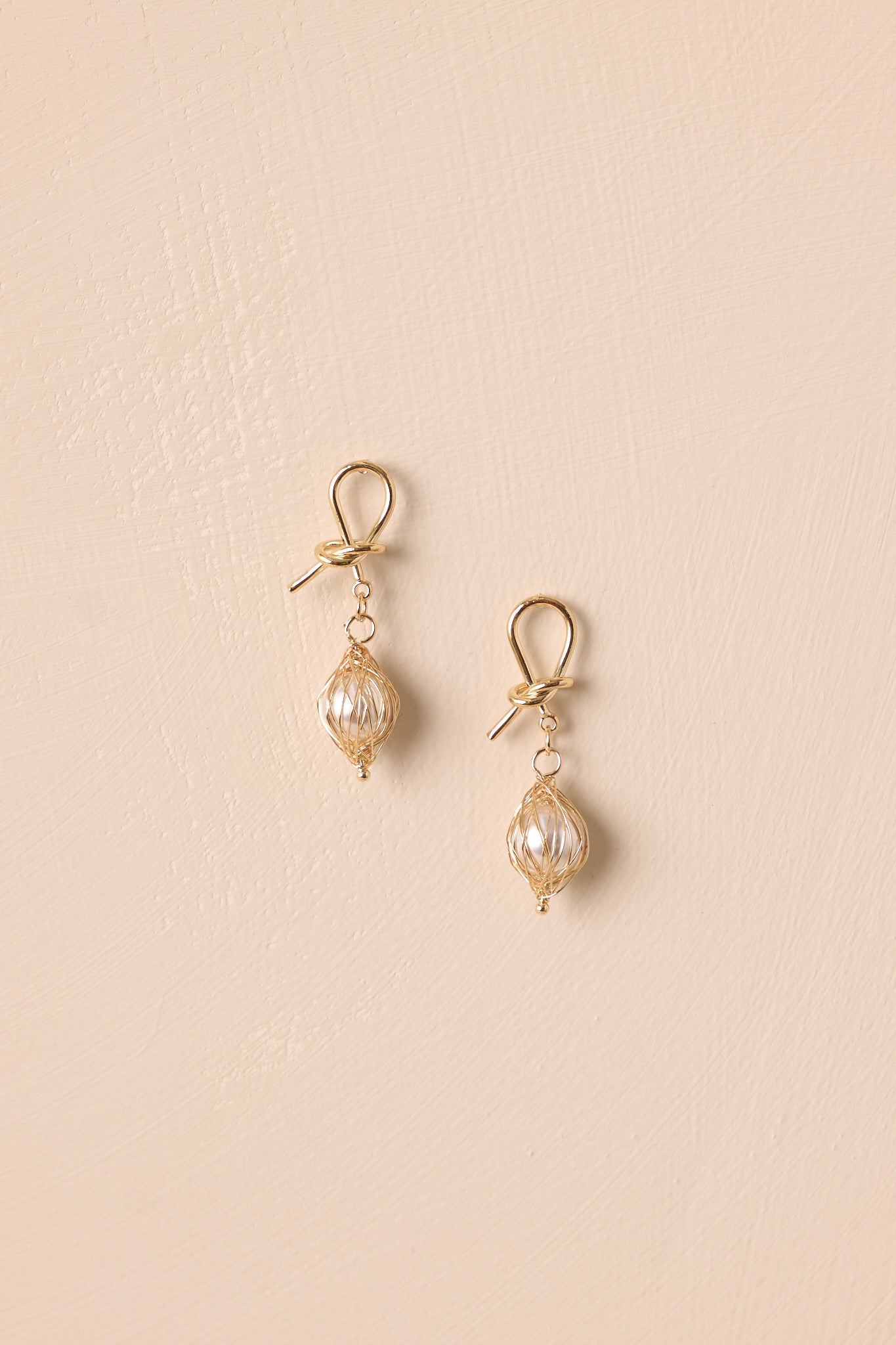 Fairy Garden Gold and Ivory Pearl Earrings